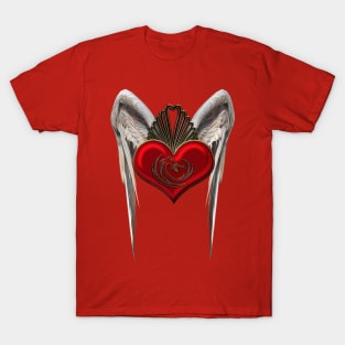 Wonderful heart with dragon and wings T-Shirt